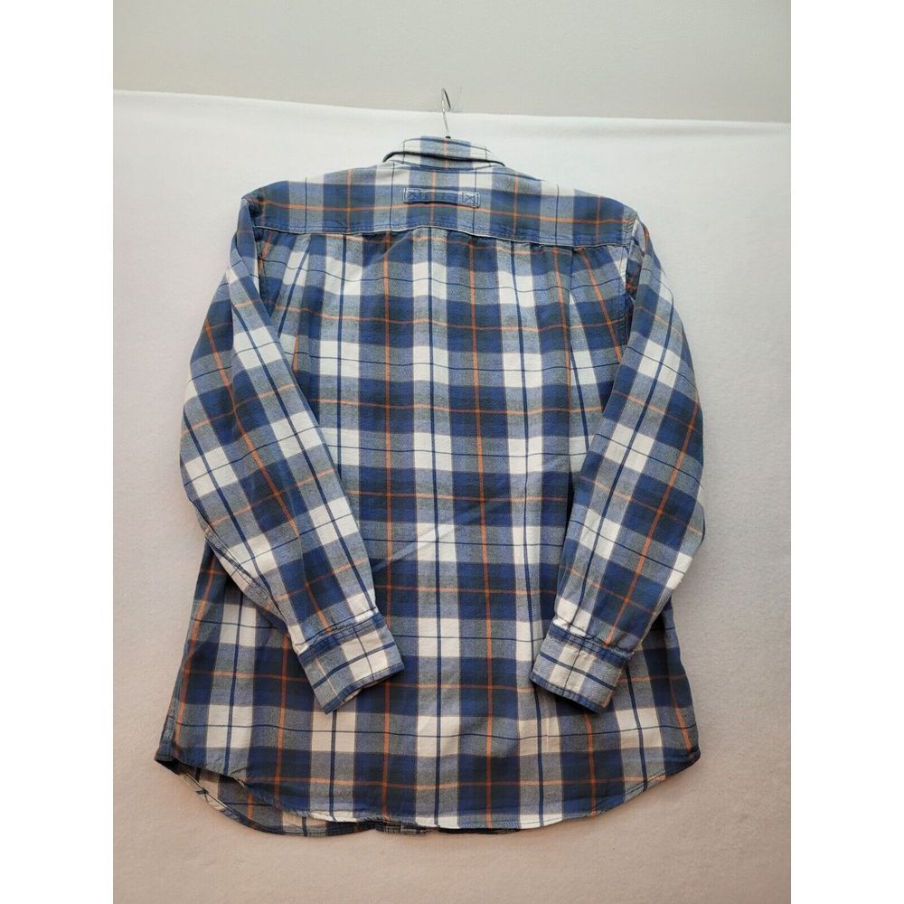 Duluth Trading Flannel Shirt Mens M‎ Blue Plaid Long Sleeves Outdoor - Picture 3 of 6